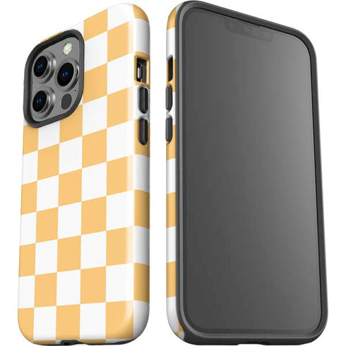 Yellow and White Checkerboard iPhone 15 Pro Impact Case